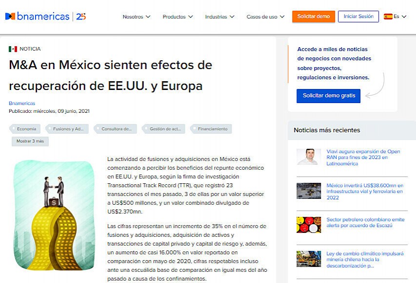 M&A en Mxico sienten efectos de recuperacin de EE.UU. y Europa